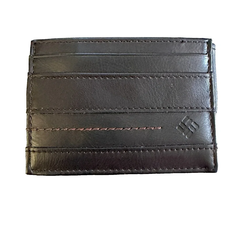 Columbia Leather Wallet Mens RFID-blocking Bi-fold ID‎ Window NEW Magnetic Close